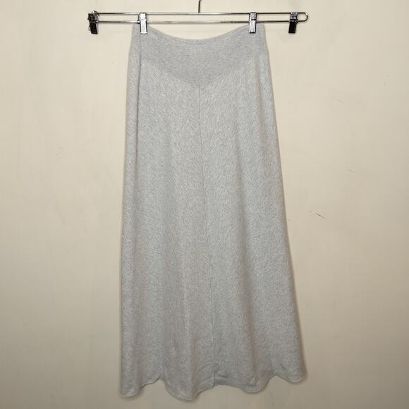 DKNY Gray Cotton Maxi Skirt Sweatshirt Knit Sporty Casual - Picture 1 of 6